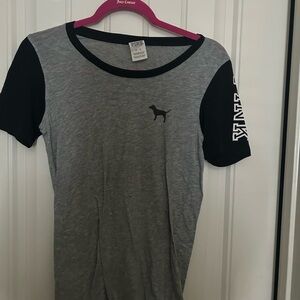 Victoria's Secret Pink Gray and Black Tee